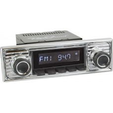Retrosound Laguna Motor 1A Black Scalloped Classic Spindle Style Radio with Aux In