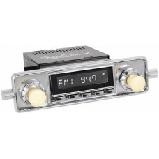 Retrosound Laguna Motor 1A Chrome Sapphire Classic Spindle Style Radio with Aux In